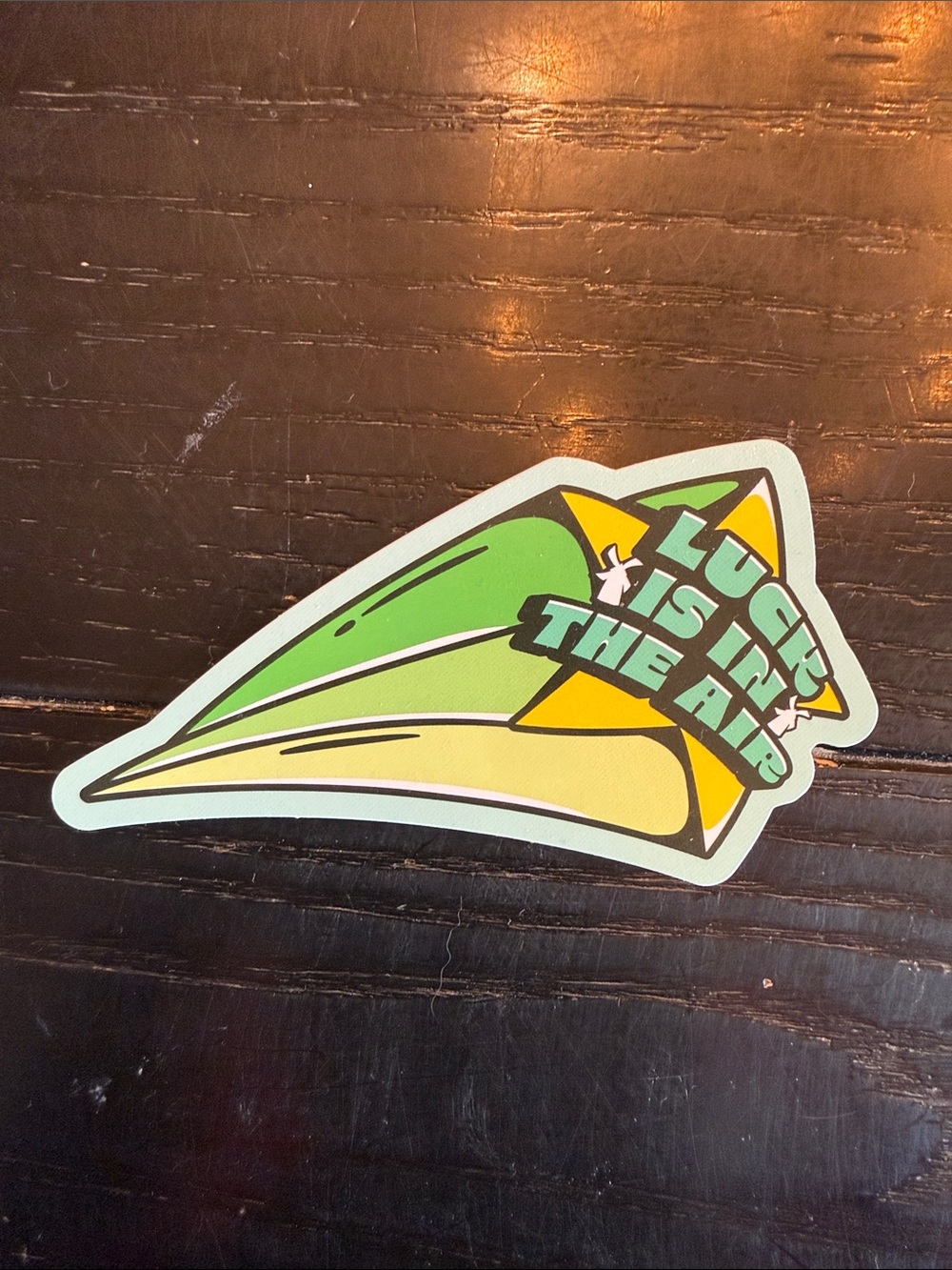Dutch Bros Lucky Hits The Airs Green & Yellow Decorative Sticker